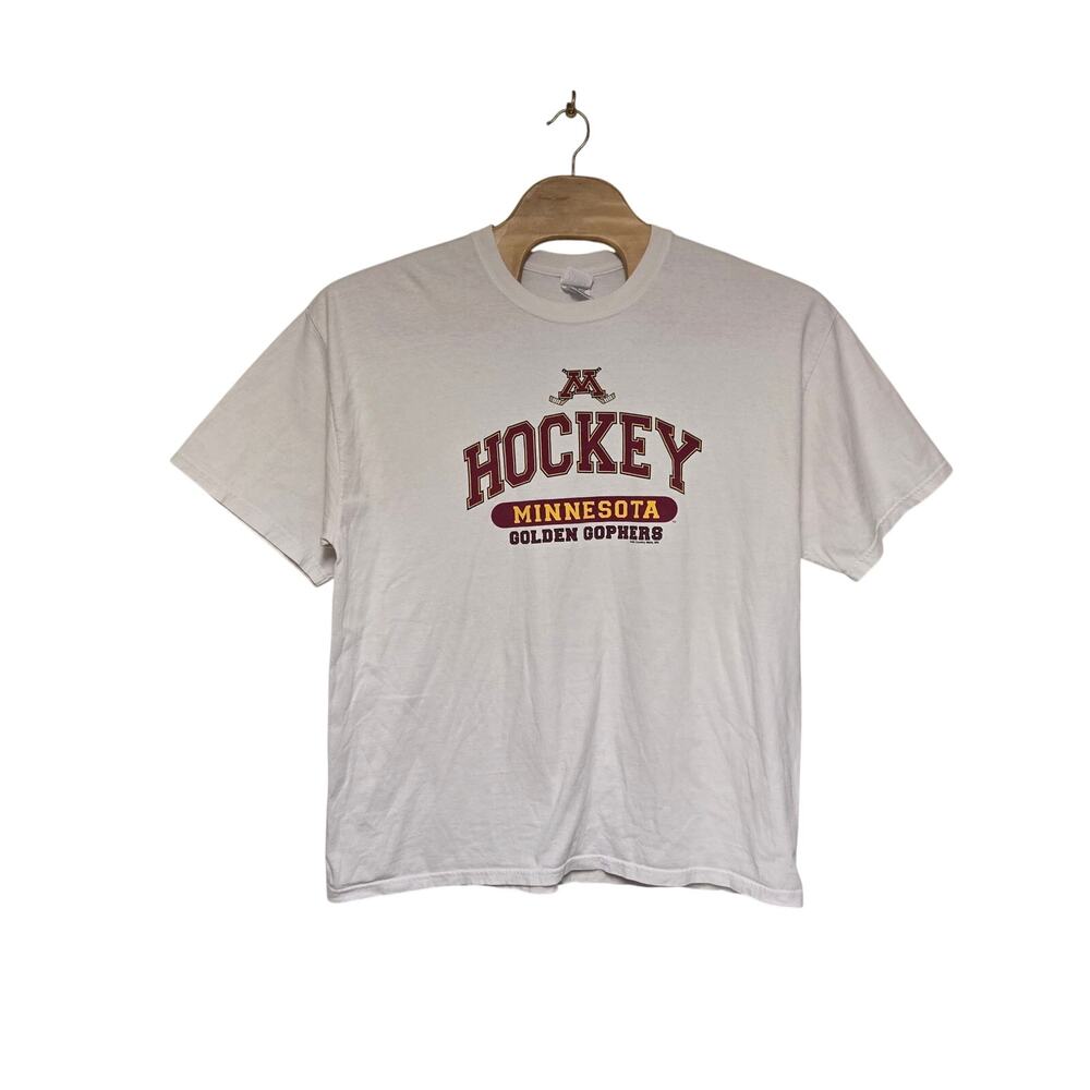 Minnesota Gophers Hockey T-Shirt Men's XXL White NCAA Y2K